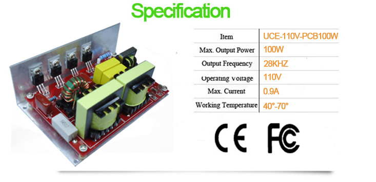 110V 28khz/100W ultrasonic pcb generator
