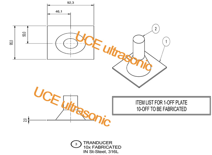 50W Plate Type of Ultrasonic Transducer